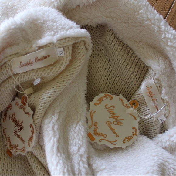 Simply Couture Oversized Collar Open Coatigan Side Pocket Sweater Large, X Large - Picture 6 of 6